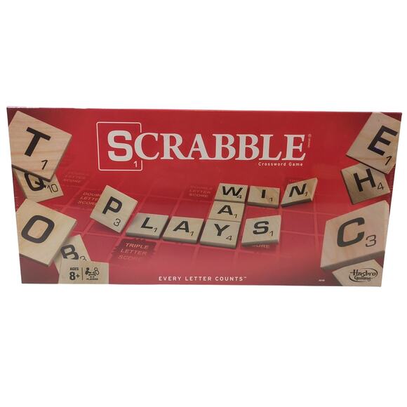 Classic Scrabble Crossword Board Game Hasbro 2013 Family Word Fun New Sealed - Picture 1 of 5